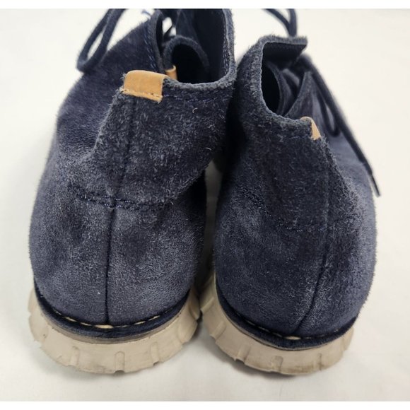 Cole Haan Men's Sz. 8.5 Navy Blue Suede Leather Chukka Lace Up Boots - Picture 4 of 9